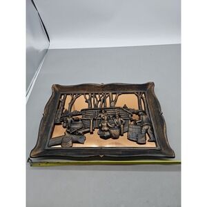 Vintage Coppercraft Guild Copper 3D Wall Art Maple Sugar Time 14x10"